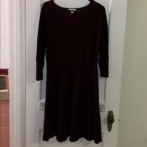Burgundy long sleeve dress